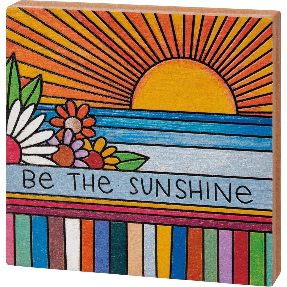 NEW Primitives by Kathy Be The Sunshine Wood Home Décor Sign, 6 x 6 x 1 in.